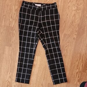 Banana Republic Factory Black and White Checkered Trousers